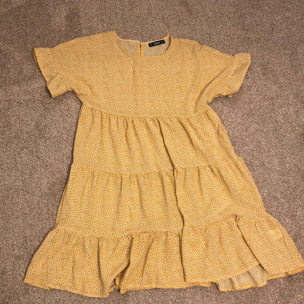 SHEIN yellow flowery babydoll dress